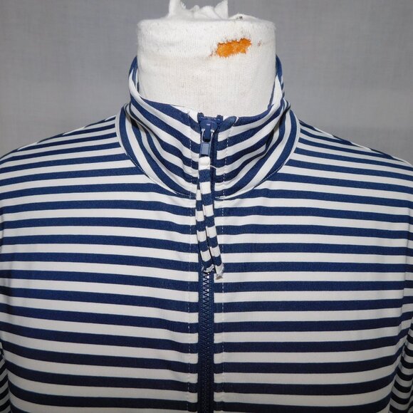 Carve Designs Womens M Lake Sunshirt Blue White Striped Full Zip UPF 50+ - Picture 3 of 11